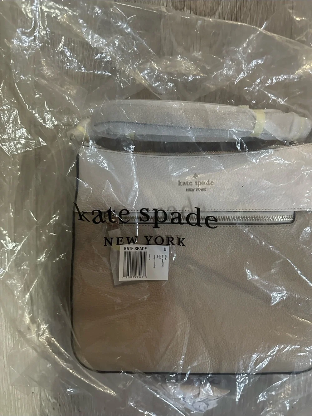 kate spade Two-Tone Cream and Taupe Crossbody Bag
